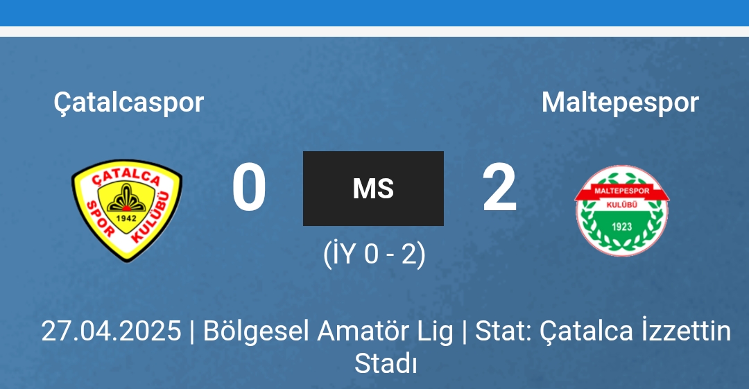 Maltepespor, Çatalcaspor’u Deplasmanda 2-0 Mağlup Etti